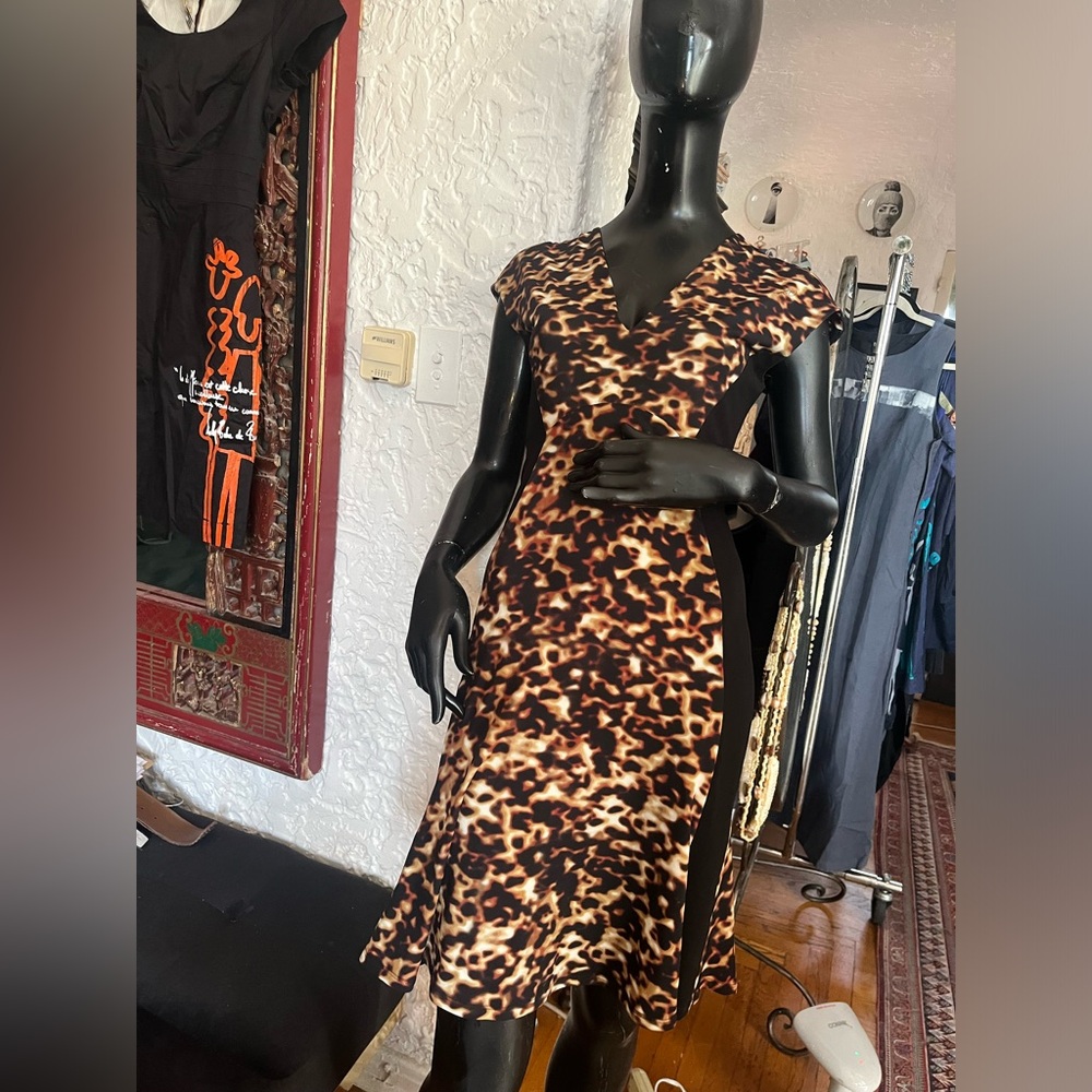 Roberto Cavalli Designer Animal Print Leopard Bodycon Stretch Cocktail Dress 8